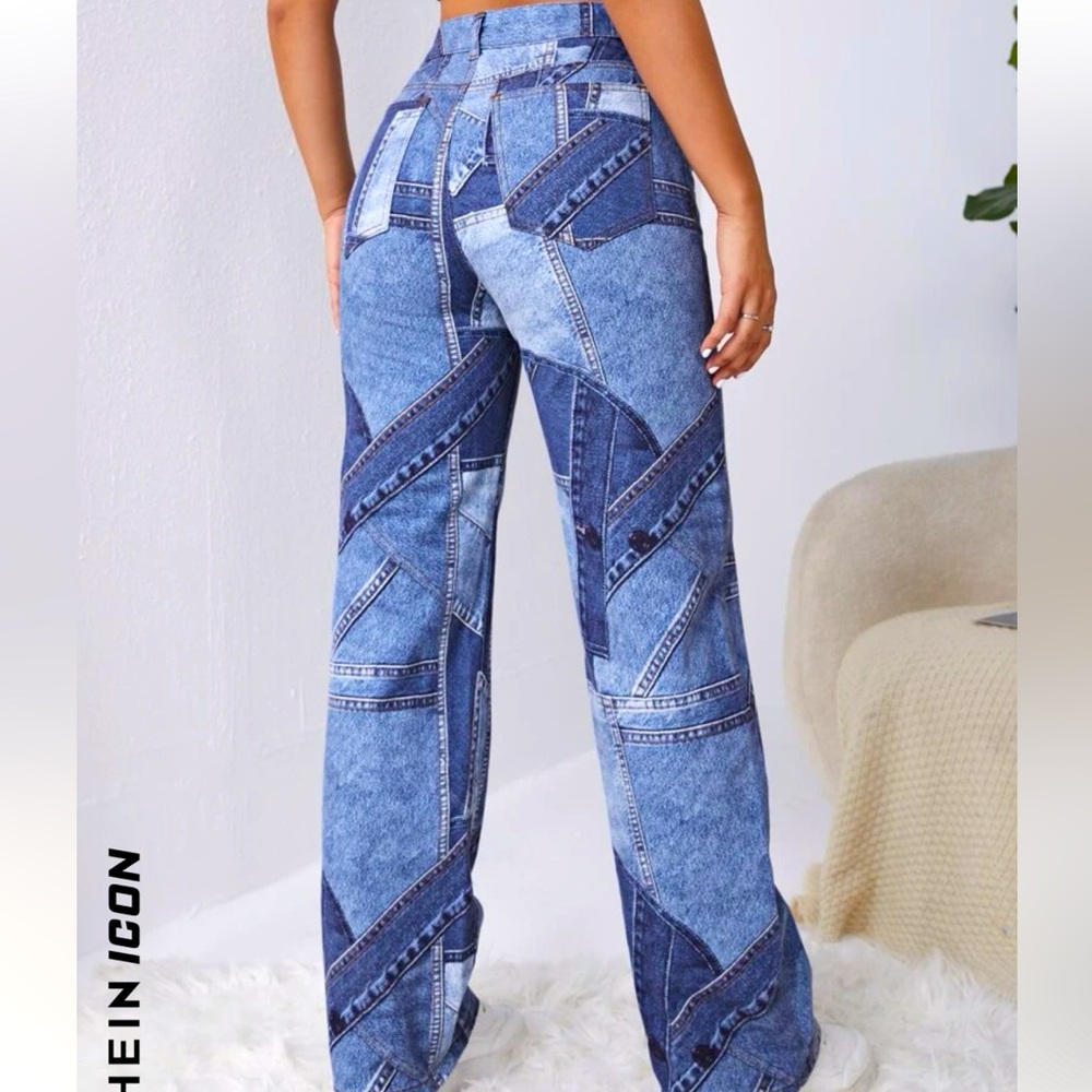 Patterned Patchwork Jeans - image 2